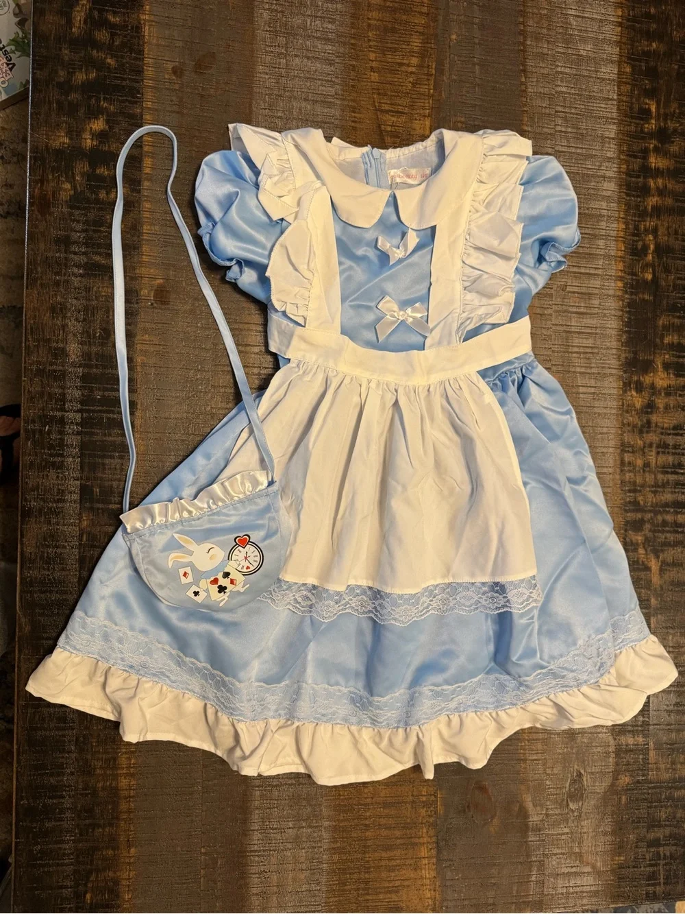 NWOT ReliBeauty Princess Deluxe Halloween Dress with Apron and Purse Alice